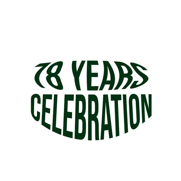 Pakistan 14 Ağustos 78 Yıl Kutlama Yeşil Tipografi Tasarımı Beyaz Arkaplan