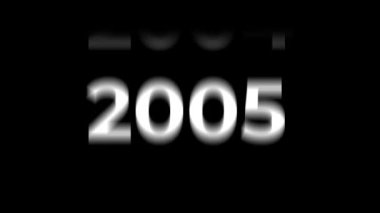 Siyah Arkaplan Videosundaki 2000-2025 Yıl Geri Sayımı Canlandırması