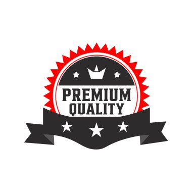 Beyaz Arkaplanda Kaliteli Kırmızı ve Siyah Rozet Vektör Tasarımı