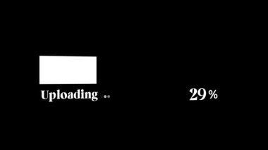 Siyah Arkaplan 'da 0' dan 100 'e Yükleme Çubuğu 3d Canlandırması