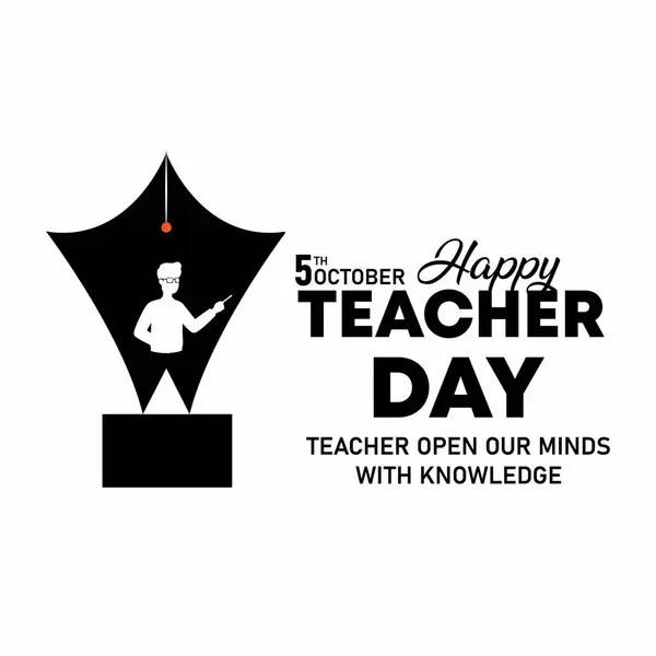 Beyaz Arkaplan Minimalist Alıntı ve Kalem İllüstrasyonunda Öğretmenler Günü Vektörü