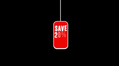 Flash Satış İndirimi% 20 İndirim Etiketi Canlandırma Kırmızı Teklif Grafik Hareketi
