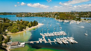 Mosman ve Spit Köprüsünün Hava Görüntüleri, Sydney, Avustralya Drone Fotoğrafçılık