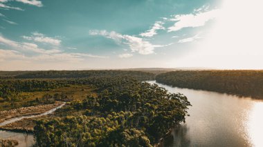 Berrara, Jervis Bay, NSW, Avustralya 'nın nefes kesici hava aracı fotoğrafları. El değmemiş plajlar, okyanus manzarası ve bereketli kıyı ormanları