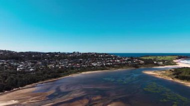 Northern Beaches, Dee Why Lagoon, NSW, Sydney Suburbs, Australia. Ocean view from above.