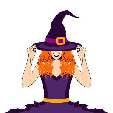 Cadılar Bayramı cadı vektör illüstrasyonu