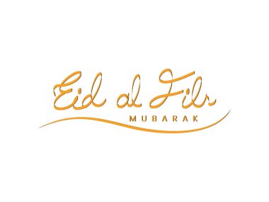 Eid al Fitr typography on white background clipart