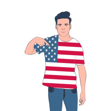4 Temmuz Bağımsızlık Günü, ABD bayrağındaki adam.