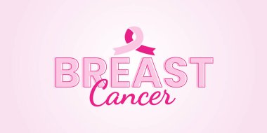 Göğüs kanseri pankartı pembe arka plan, kurdele, kanser farkındalığı, göğüs kanseri