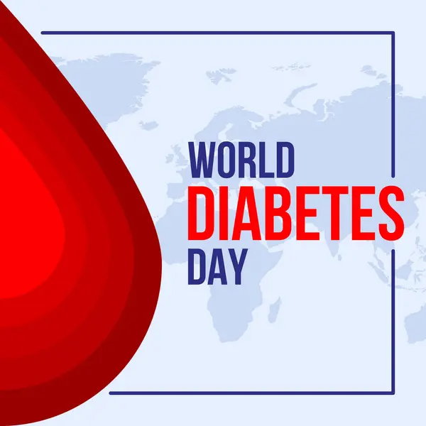 stock vector World Diabetes Day Poster with blood drop, Vector template