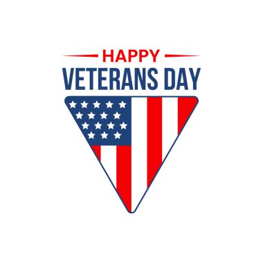 Mutlu Gaziler Günü vatansever rozet amblemi, Amerikan bayrağı, Vektör tasarımı