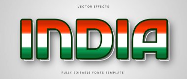 India Patriotic Text Effect Editable Vector Template clipart