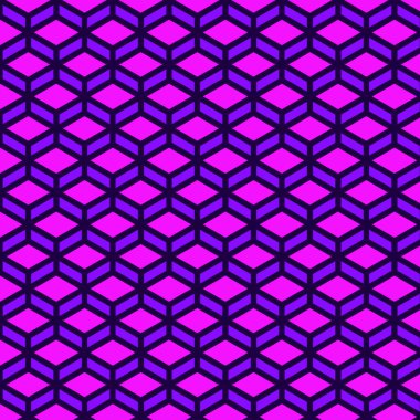 3d Neon Altıgen Deseni, Doku, Tekrarlanan, Kusursuz, Vektör Tasarımı