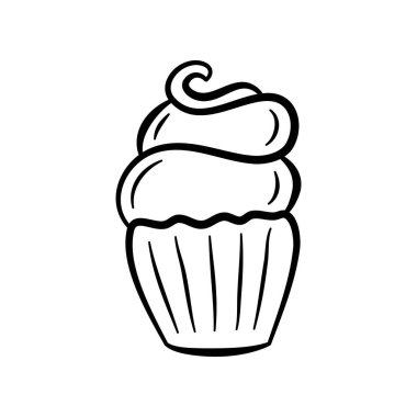 Kek elle çizilmiş simge, Clipart, Food, Vektör simgesi