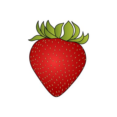 Çilek vektör simgesi beyaz üzerine izole edilmiş, Clipart