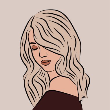 Blond Woman Illustration, Fashion Woman, Beauty, Vector design clipart