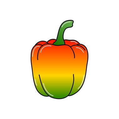 Beyaz, Clipart, Vektör tasarımı üzerine izole edilmiş Capsicum