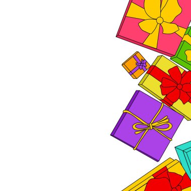 Gift Boxes Poster, Christmas, New Year, Template clipart