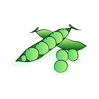 Yeşil Peapod Bezelye Vektörü Clipart, Sebzeler