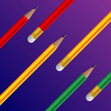 Realistic Pencils Illustration, Education, Writing clipart