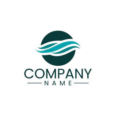 Dünya dalgaları logosu, su dalgaları, modern logo, Globe sembolü