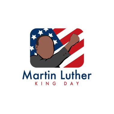 Martin Luther King Poster with American flag clipart