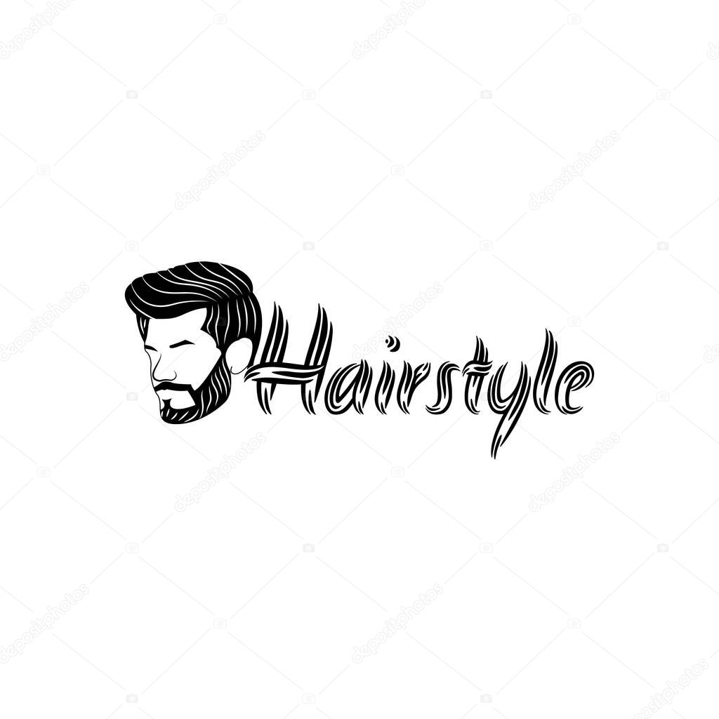 Men Hairstyle Logo, Barber shop logo