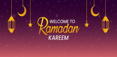 Ramazan Kareem Banner, Ramazan Posteri, Ramazan tebrik kartı, Vektör Şablonu