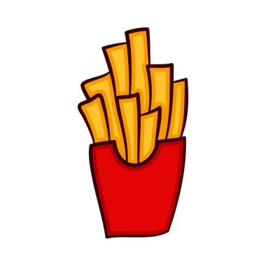 Hand drawn fries vector clip art clipart