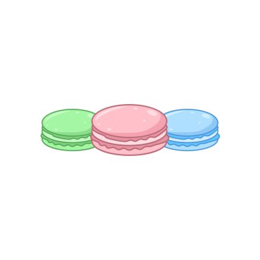 Renkli Macarons vektör tasarımı beyaz üzerine izole edildi