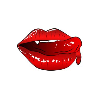 Vampire Lips clip art, Vector design clipart