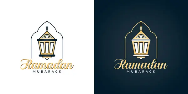 stock vector Ramadan Mubarak Lantern greeting card template