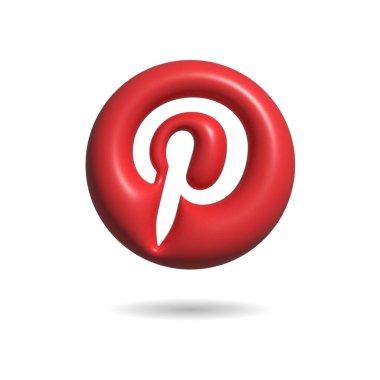 Pinterest 3D Çember simgesi, Sosyal Medya