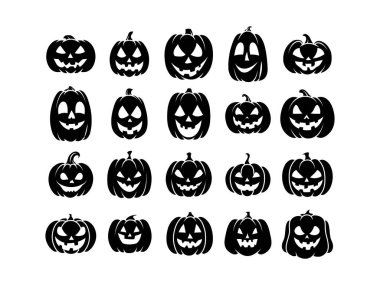 Cadılar Bayramı Balkabağı Silueti Koleksiyonu, Vektör Sanatı