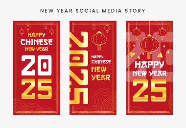 2025 Chinese New Year Social Media Story Template clipart