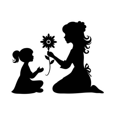 Anne ve Çocuk Silueti: Sevgi Hediyesi