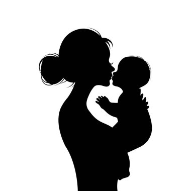 Anne ve Bebek Silueti: Aşkın Şefkatle Kucaklanması