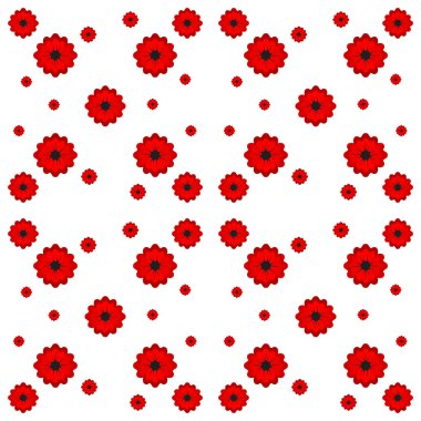Gelincik Çiçeği Deseni Tekrarla, Kırmızı Çiçek Tekstil Tasarımı