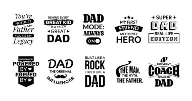 Babalar Günü Tipografi Paketi, Babam için Şık Harf Tasarımı, Tebrik Kartları ve Posterler için Vektör Metni