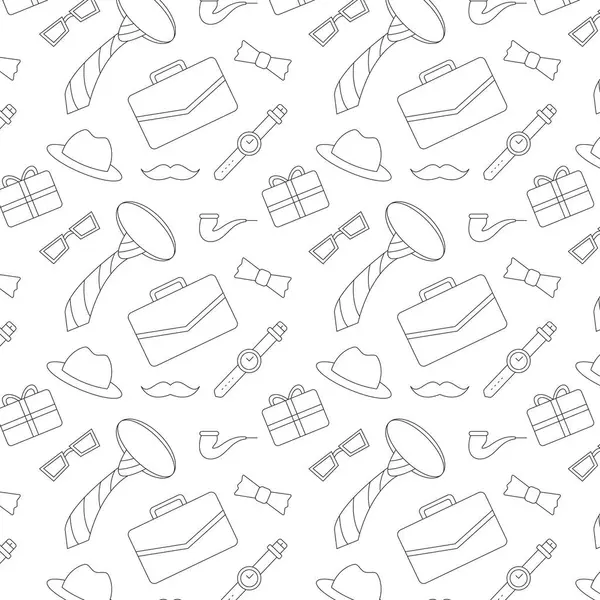 Babalar Günü Kusursuz Kalıp El Simgeleri Kravat, Bıyık, Hediye, Araçlar, Kağıtları Paketlemek için Şirin Tekrarlama Arkaplanı