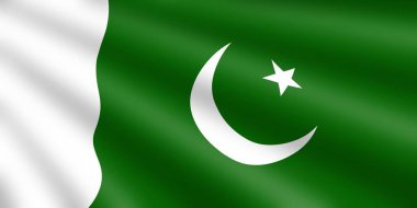 Pakistan Bayrağı Dalgalanıyor Gerçekçi Arkaplan 14 Ağustos Bağımsızlık Günü Vatansever Yeşil ve Beyaz Tema Tasarımı