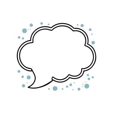 Konuşma balonu mesaj simgesi, Siyah ve Beyaz Renkli Bulut Tasarım Logosu Moda Vektörü İllüstrasyonu