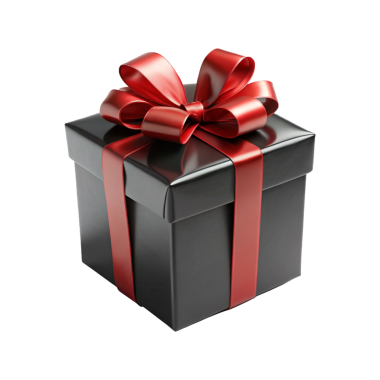 Doğum günü, Kara Cuma ve mutlu noeller kırmızı hediye kutusu şeffaf arka planda kurdele alışveriş konsepti. Yapay Zeka ile oluşturuldu