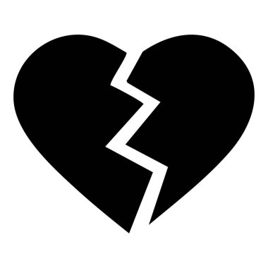 Kırık Kalp simgesi siluet vektör biçimi sanatı