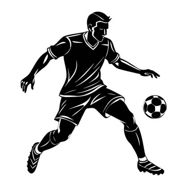 Futbol oyuncusu silueti, futbol oyuncusu silueti bir maç sırasında iş başında