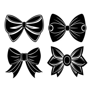 Dekorasyon ve kutlama için kurdeleli papyonlar, kurdeleli fiyonklar.