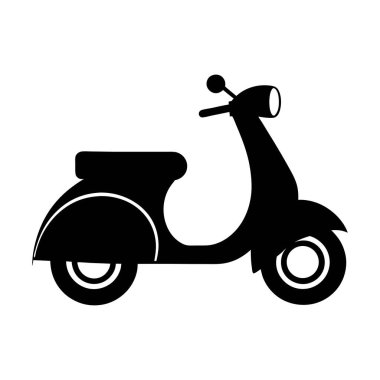 Retro vintage scooter vektör çizimi klasik bir mobilet tasvir eder. Klasik scooter vektör çizimi