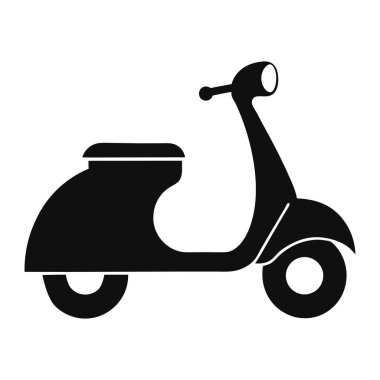 Retro vintage scooter vektör çizimi klasik bir mobilet tasvir eder. Klasik scooter vektör çizimi