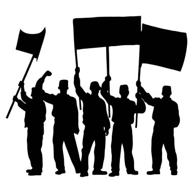 İşçiler birlik içinde, işçiler silueti, işçi bayramı, 1 Mayıs Uluslararası İşçi Bayramı arka planı