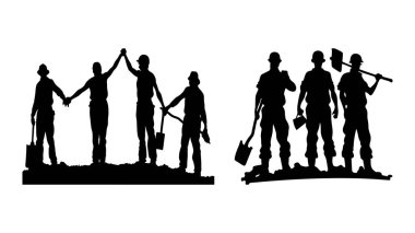 İşçiler birlik içinde, işçiler silueti, işçi bayramı, 1 Mayıs Uluslararası İşçi Bayramı arka planı